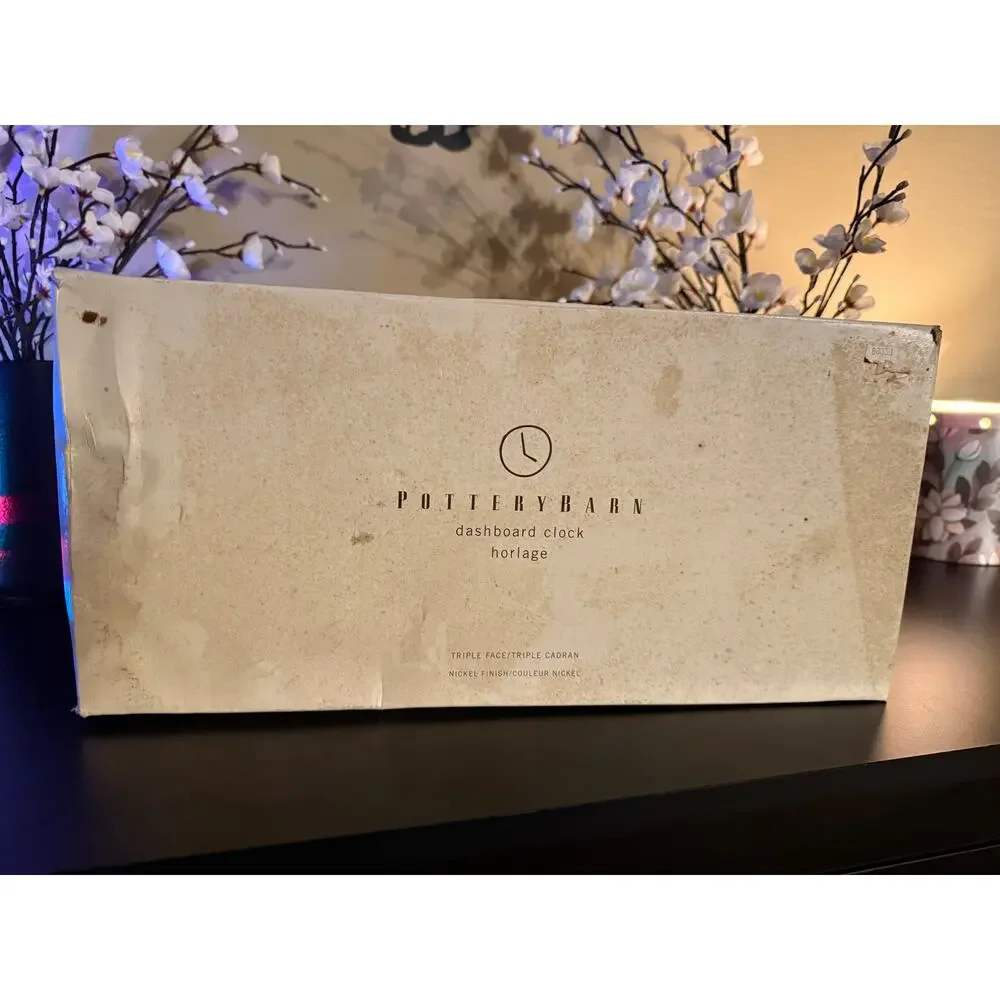 Pottery Barn Light Up Dashboard Clock with Box Works Perfectly